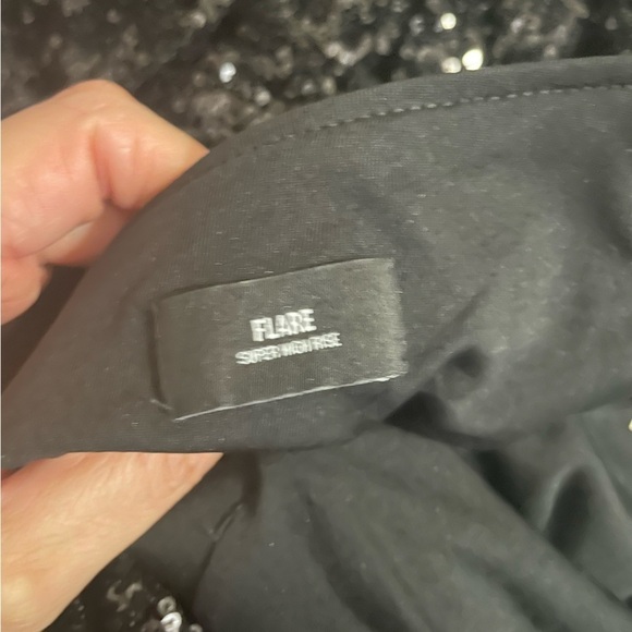 Express super high waisted flare sequin pant size Small - Picture 3 of 13